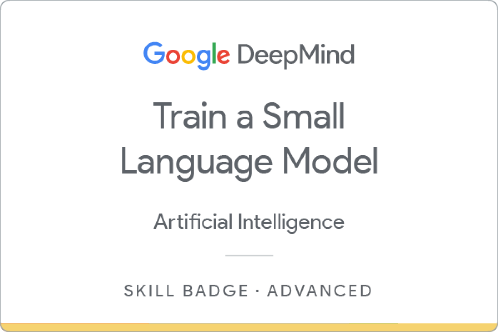 Train A Small Language Model certificate
